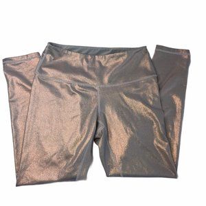 Zella Nordstrom Athletic Yoga Leggings Gold Glitte